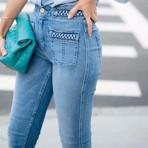 7 For All Mankind Braided skinny Denim Blue Jeans Women’s Size 28